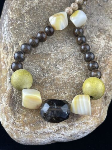 Southwestern Chunky Sterling Silver Necklace | Faceted Jasper Quartz | 20" | 10079