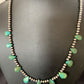 Navajo Green Turquoise Necklace | Sterling Silver | 19" | Authentic Native American Handmade | 12917