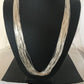 Native American Heishi Tubes Necklace | 30 Strands Liquid Sterling Silver | 23" | 8481
