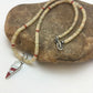 Native American Opal & Coral Beads Inlay Necklace | Sterling Silver | 8911