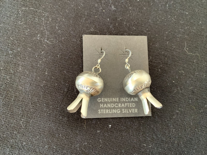 Native American Navajo Pearls Naja Earrings | Sterling Silver | 1" | 1043 - Masha USA