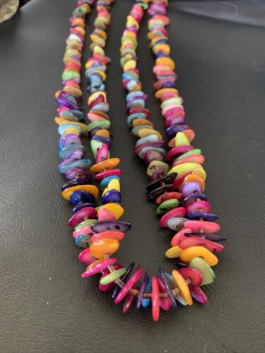 Native American Santo Domingo Mixed Color Shell Bead Necklace | 34" | 12002 - Masha USA