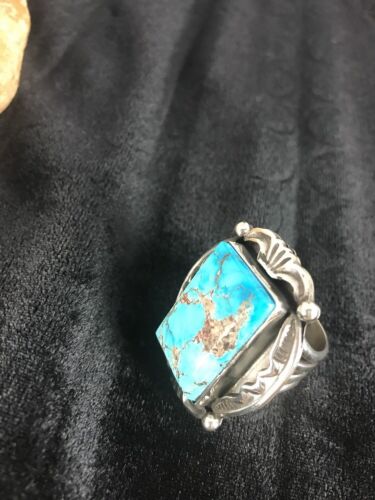 Turquoise Ring | Sterling Silver | Handmade | Sz 8.5 | 13930