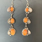 Stunning Handmade Navajo Orange Spiny Oyster Dangle Earrings | Sterling Silver | Authentic Native American | 1226