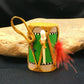 Handmade Miniature Leather Drum Car Charm | 2" Mirror Dangler | Authentic Native American | 8929