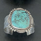 Men's Navajo Blue Spiderweb Turquoise Cuff Bracelet | Sterling Silver | Authentic Native American Handmade | 1631