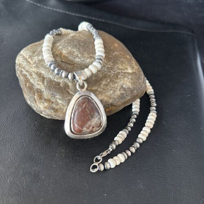 Navajo Wild Horse Turquoise Necklace Pendant | Sterling Silver | Authentic Native American Handmade | 14607 - Masha USA