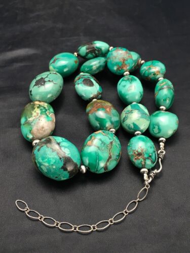 Southwestern | Royston Turquoise Chunky Necklace | Sterling Silver | 18" | 2962