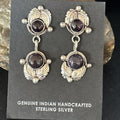 Navajo Purple Sugilite Post Dangle Earrings | Sterling Silver | Authentic Native American Handmade | 1597