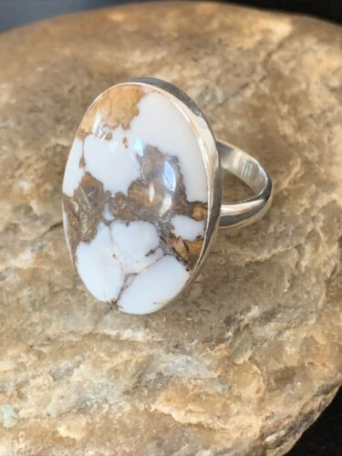 Navajo Wild Horse Turquoise Ring | Sz 8.5 | Sterling Silver | Authentic Native American Handmade | 10492