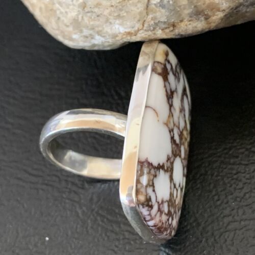 Native American Women's Navajo Wild Horse Turquoise Ring | Sterling Silver | Sz 7.5 | 10489