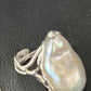 Women's White Baroque Pearl Adjustable Ring | Sterling Silver | Sz 7.5 | 14263