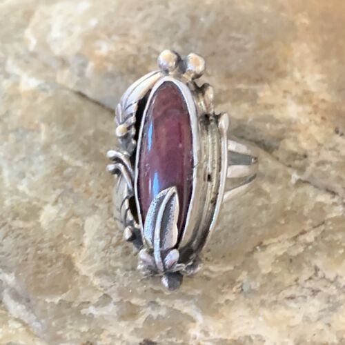 Navajo Purple Spiny Oyster Ring | Sterling Silver | Sz 6 | Authentic Native American Handmade | 10836