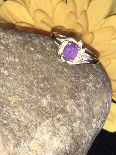 Navajo Faceted Purple Amethyst Ring | Sterling Silver | Sz 8.5 | Authentic Native American Handmade | 01786