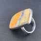Navajo Bumble Bee Jasper Ring | Sterling Silver | Sz 8 Adjustable | Authentic Native American Handmade | 11541