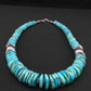 Navajo Blue Graduated Turquoise Necklace | Sterling Silver | 20" | Authentic Native American Handmade | 4809