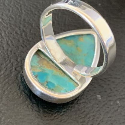 Navajo Blue Kingman Turquoise Ring | Sterling Silver | Sz 8 | Authentic Native American Handmade | 12793