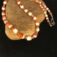 Native American Red Spiny Oyster Navajo Necklace | Sterling Silver | 23" | 8491 | Graduated