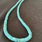Navajo Blue Turquoise Heishi Necklace with Sterling Silver & Graduated Pearl Stab | Authentic Native American | 17" | 01184