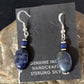 Navajo Lapis Lazuli Bead Dangle Earrings | Sterling Silver | 1" | Authentic Native American Handmade | 13329