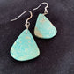 Southwestern Navajo Slab Turquoise Dangle Earrings | Sterling Silver | Authentic Native American Handmade | 1323