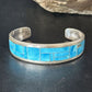 Native American Women's Blue Sleeping Beauty Turquoise Inlay Cuff Bracelet | Sterling Silver | 14321