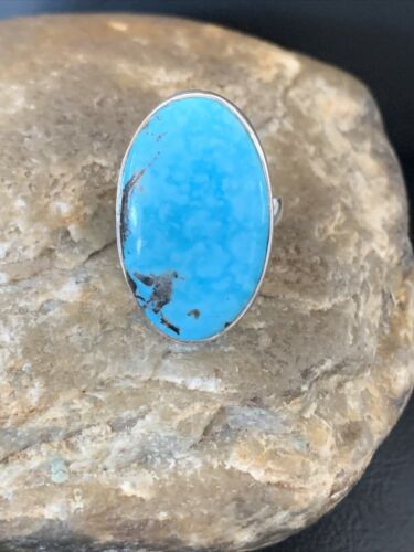 Navajo Blue Kingman Turquoise Ring | Sterling Silver | Sz 5 | Authentic Native American Handmade | 10488
