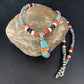 Navajo Blue Turquoise Inlay Pendant Necklace | Sterling Silver | Authentic Native American Handmade | 13865