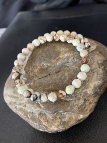 Navajo Wild Horse Turquoise Bead Bracelet | Stainless Steel | Authentic Native American Handmade | 12935
