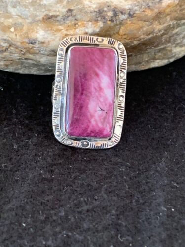 Navajo Purple Spiny Oyster Ring | Sterling Silver | Sz 10 | Authentic Native American Handmade | 4116