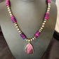 Navajo Purple Sugilite Pendant with Pearls | Sterling Silver Necklace | Authentic Native American Handmade | 4832