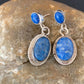 Navajo Denim Lapis Dangle Earrings | Sterling Silver | 1.1" | Authentic Native American Handmade | 1700