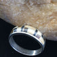 Navajo Sterling Silver Onyx & Picture Jasper Inlay Ring | Sz 13.5 | Authentic Native American Handmade | 1592