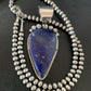 Native American Navajo Blue Lapis Pendant Necklace | Sterling Silver | Authentic Handmade | 11674