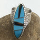 Native American Women's Navajo Opal & Turquoise Inlay Ring | Sterling Silver | Sz 6.5 | 1606