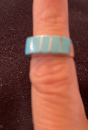 Native American Navajo Kingman Turquoise Ring | Sterling Silver | Sz 5.5 | 1130