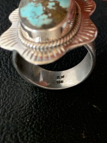 Southwestern Navajo Blue Kingman Turquoise Ring | Sterling Silver | Sz 6 | 13784