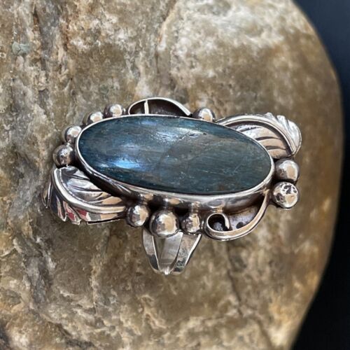 Navajo Blue Lapis Ring | Sterling Silver | Sz 9 | Authentic Native American Handmade | 1207