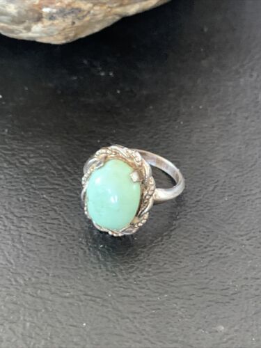 Southwestern Old Pawn Navajo Green Turquoise Ring | Sterling Silver | Sz 6 | 10815