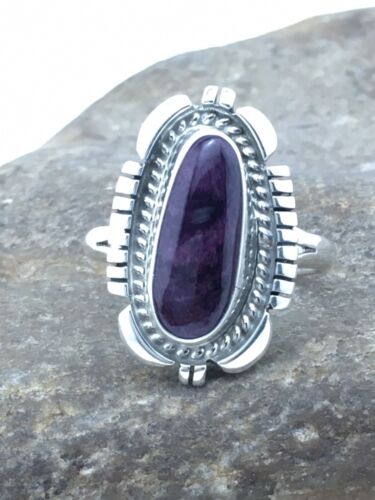 Navajo Purple Spiny Oyster Ring | Sterling Silver | Sz 9.75 | Authentic Native American Handmade | 4532