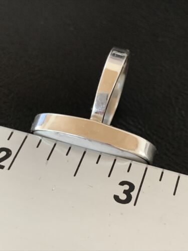 Navajo White Howlite Ring | Sterling Silver | Sz 8.5 | Authentic Native American Handmade | 11611