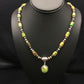 Navajo Green Gaspeite Turquoise Pendant Necklace | Sterling Silver | 22" | Authentic Native American Handmade | 2818