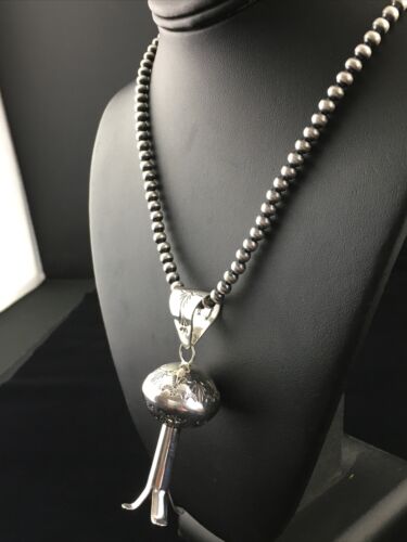 Southwestern Men's Navajo Sterling Silver Large Naja Necklace Pendant | 3" | 10074