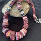 Purple Spiny Oyster Pendant with Sterling Silver Navajo Pearls Necklace | Graduated | Authentic Native American | 17" | 13812