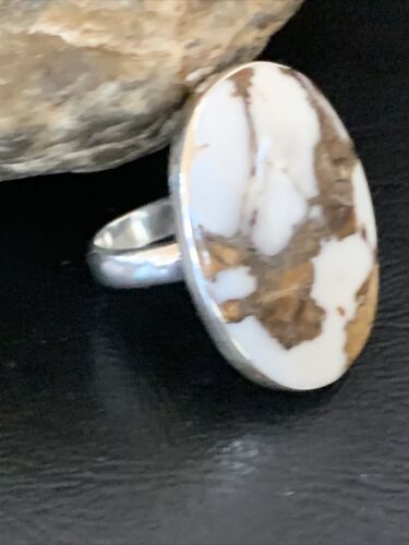 Navajo Wild Horse Turquoise Ring | Sz 8.5 | Sterling Silver | Authentic Native American Handmade | 10492