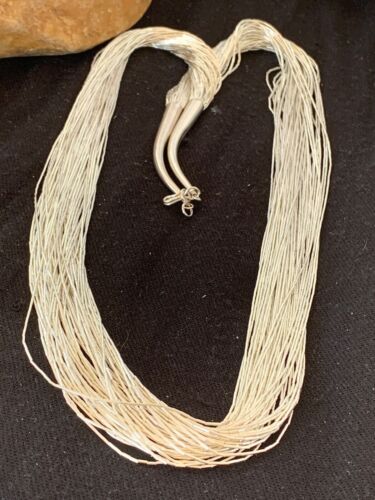Southwestern Liquid Sterling Silver Tubes Heishi Necklace | 50 Strands | 4637