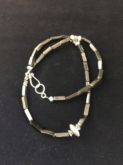 Native American Navajo Black Onyx Bead Necklace | 18" | Authentic Handmade | 10003 - Masha USA