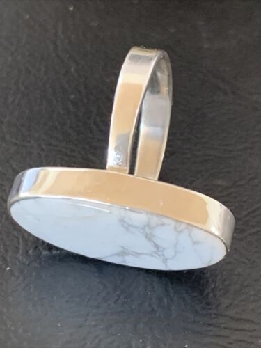 Native American Women's Navajo White Howlite Ring | Sterling Silver | Sz 8 | 11605
