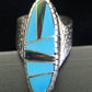 Native American Women's Navajo Opal & Turquoise Inlay Ring | Sterling Silver | Sz 6.5 | 1606