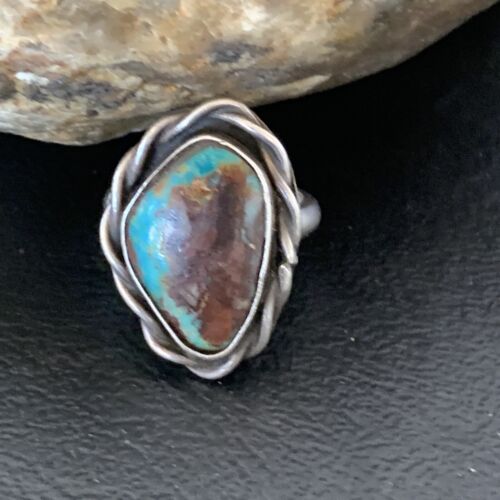 Navajo Blue Turquoise Ring | Sterling Silver | Sz 5 | Authentic Native American Handmade | 10361